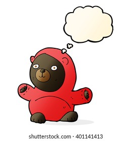 cute cartoon black bear with thought bubble