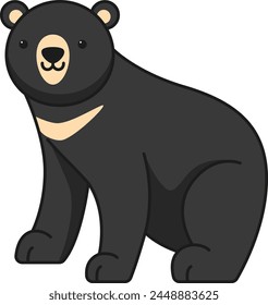 Cute cartoon black bear vector illustration