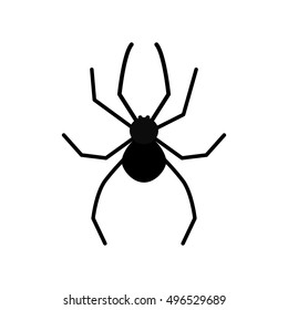 Cute Cartoon Black Spider Silhouette Poisonous Stock Vector (Royalty ...