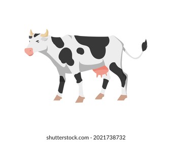 Cute Cartoon Black White Spotted Cow Stock Vector (Royalty Free ...