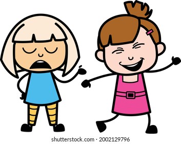 Cute Cartoon Blond Girl Feel Jealous Stock Vector (Royalty Free ...