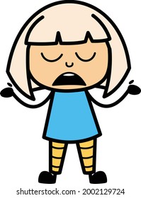 Cute Cartoon Blond Girl unaware
