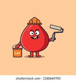 Una breve caricatura de sangre como un cuadro de un personaje de la construcción de un diseño de estilo moderno y plano