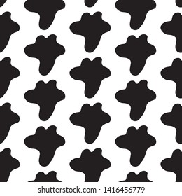 Cute cartoon blot background with hand drawn blots. Sweet vector black and white blot background. Seamless monochrome doodle blot background for textile, wallpapers, wrap, cards and web.