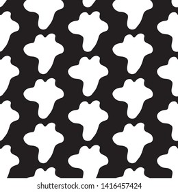 Cute cartoon blot pattern with hand drawn blots. Sweet vector black and white blot pattern. Seamless monochrome doodle blot pattern for textile, wallpapers, wrapping paper, cards and web.
