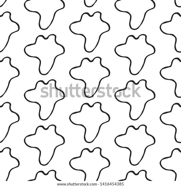 Cute Cartoon Blot Pattern Hand Drawn Stock Vector (Royalty Free ...