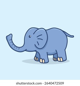 Cute cartoon blue elephant illustration