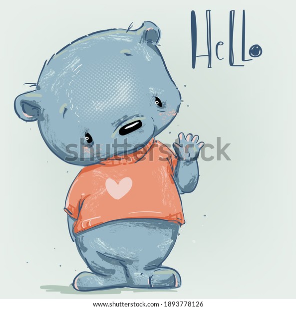 blue teddy bear cartoon