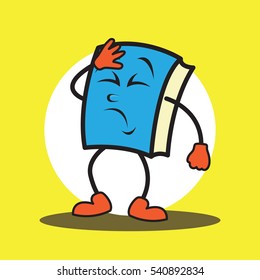 Cute cartoon book character set
