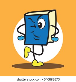 Cute cartoon book character set