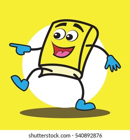 Cute cartoon book character set