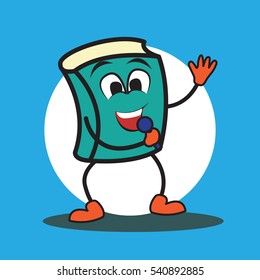 Cute cartoon book character set