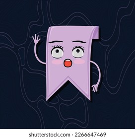 Cute Cartoon Bookmark characters with dark blue backgrounds