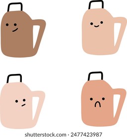 Cute Cartoon Bottle Vector Illustration | Minimalist Style