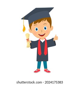 Cute Cartoon Boy Diploma Illustrationvector Stock Vector (Royalty Free ...