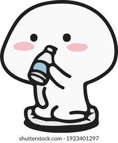 niño lindo de dibujos animados bebiendo leche vectorial