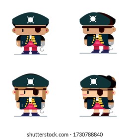 Cute Cartoon Boy and Girl with Pirates Costume