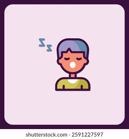 Cute Cartoon Boy Sleeping Icon Illustration Design