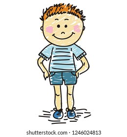 Cute cartoon boy. Vector illustration