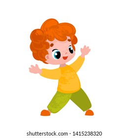 Cute cartoon boy. Vector illustration for children's books. 