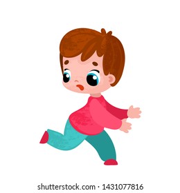 Cute cartoon boy. Vector illustration for children's books. 