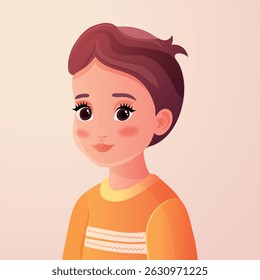 Ilustración vectorial linda del muchacho de la historieta, carácter del muchacho para la decoración y el diseño.