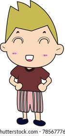 Cute cartoon boy vector illustration.
