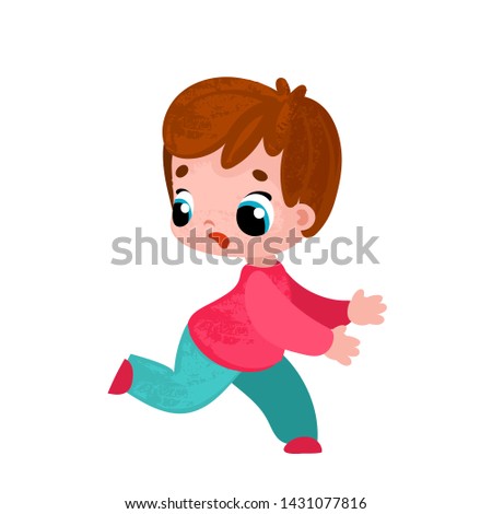 Cute cartoon boy. Vector illustration for children's books. 
