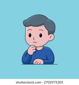 Cartoon Boy bonito trabalhando - Ilustração digital