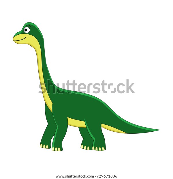 Cute Cartoon Brachiosaurus Cartoon Dinosaur Vector Stock Vector ...