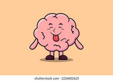 Caricatura ligera Carácter cerebral con expresión llamativa en ilustración moderna de estilo lindo