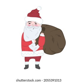 Cute cartoon bright Christmas Santa Claus