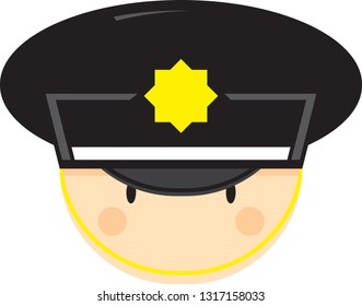 Cute Cartoon British Policeman Emergency Services Illustration
