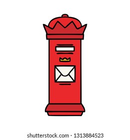 cute cartoon of a british post box