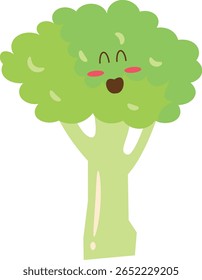 Ilustração de personagem de brócolis de desenho animado