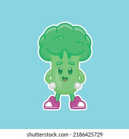 Brocoli de dibujos animados en ilustración vectorial. Vector de alimentos aislado. Estilo de caricatura plano