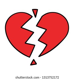 cute cartoon of a broken heart