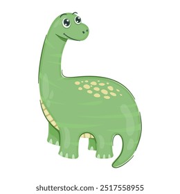 Cute Cartoon Brontosaurus Clipart Illustration