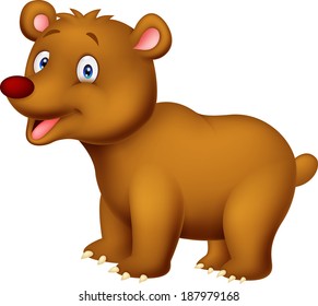 Cute cartoon brown bear