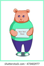 Cute cartoon brown bear character