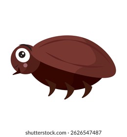 Besouro marrom de desenhos animados bonito. Ilustração vetorial