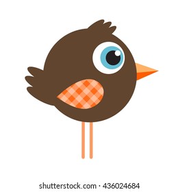 Cute cartoon brown bird
