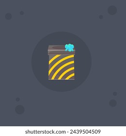 Cute Cartoon Brown Gift Icon Blue Four Loop Bow Present Holiday Win Award Achievement Vector Design