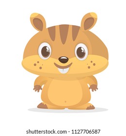 Cute cartoon brown marmot. Groundhog Day isolated vector illustration.