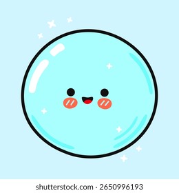 A cute cartoon bubble with a happy face and sparkling details. Perfect for playful designs and illustrations.
