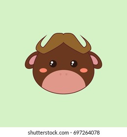 Cute Cartoon Buffalo