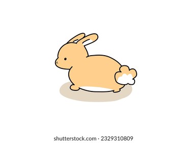 Cute cartoon bunny animal characters isolated vector illustration design