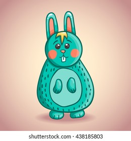 Cute cartoon bunny. Animal  illustration. Fun zoo.