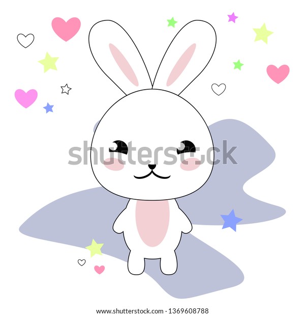 Cute Cartoon Bunny Character Kawaii Anime Stock Vector Royalty Free