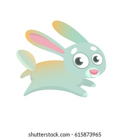 Cute cartoon bunny character. Wild forest animal collection. Baby education. Isolated. White background. Flat design Vector illustration